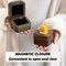Hand-Carved Cat Wooden Ring Box - Magnetic Closure & Shockproof Sponge Vintage Jewelry Ring Holder Box, Personalized Square Wedding Ring Box